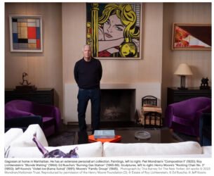 Larry Gagosian with some of his art collection