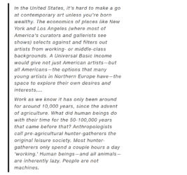 Josh Kline quote on UBI (Universal Basic Income)