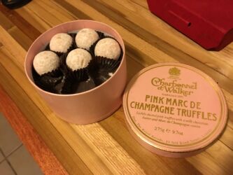 Champagne truffles smuggled from Dean & Deluca by Ted