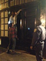 Ted and a friend stage a break-in as a heroic rescue when the cops show up