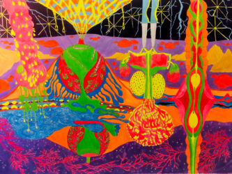 Maiza Hixson: What Planet Am I On? 2020, pen and acrylic ink on paper