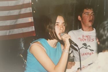 with her band, 'Give Up' at Valentines, Albany, NY circa 2001-2