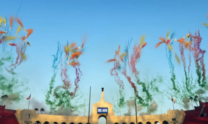 Cai Guo-Qiang at the L.A. Memorial Coliseum. Photo Min Chen.