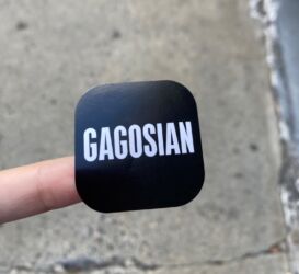 Sticker from Nan Goldin's You Never Did Anything Wrong at Gagosian