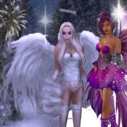 Photo edit of The White Pube as angels, 2016