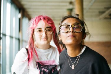 Gabrielle and Zarina visiting the Liverpool Biennial, 2023. Photo  by Dr. Priya Sharma