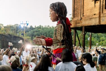 "Little Amal" happening. Photo: Dominique Murray