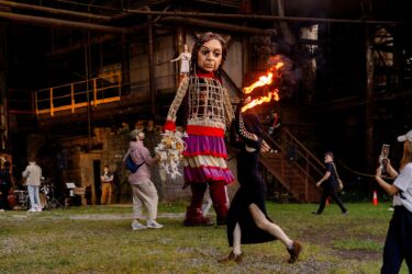 "Little Amal" happening.  photo: Dominique Murray