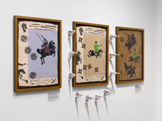 'Speak Sing Shout, We, Too, Sing America' print porcelain Install