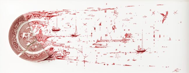 Fragmented in Red with Ships and Clouds Fragmented in Red with Ships and Clouds, rob strati